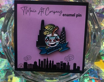 Chicago CherryKin Enamel Pin Emoji Lapel Kawaii Flair Cherry
