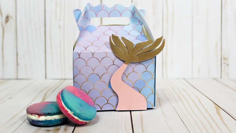 Download Mermaid Tail Party Favor Box SVG Printables for Under the ...