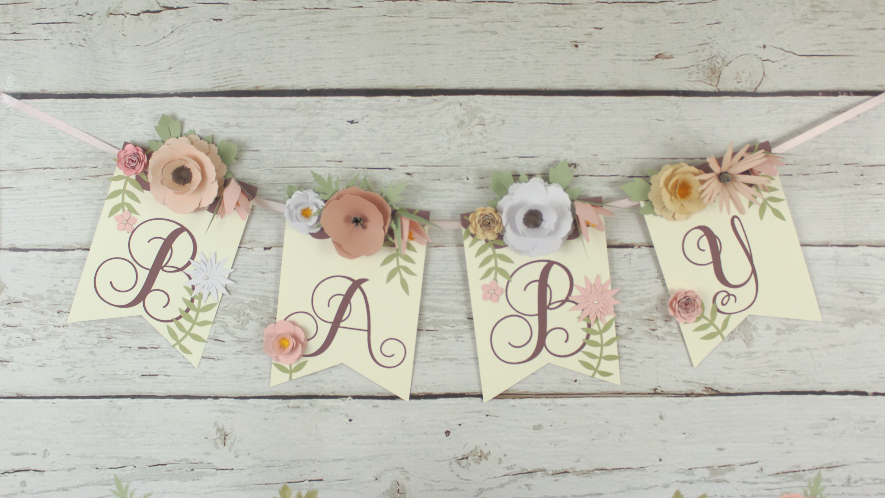 It's a Girl Flower Banner for Baby Shower and Nursery Etsy