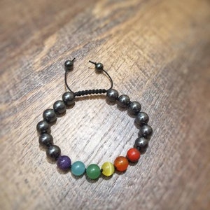 Adjustable Hematite Chakra Bracelet