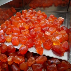 25 Orange Carnelian Raw Gemstone Roughs: Jewelry Making (10-12 MM)