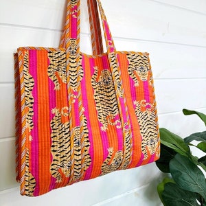 Orange Stripe Tote 