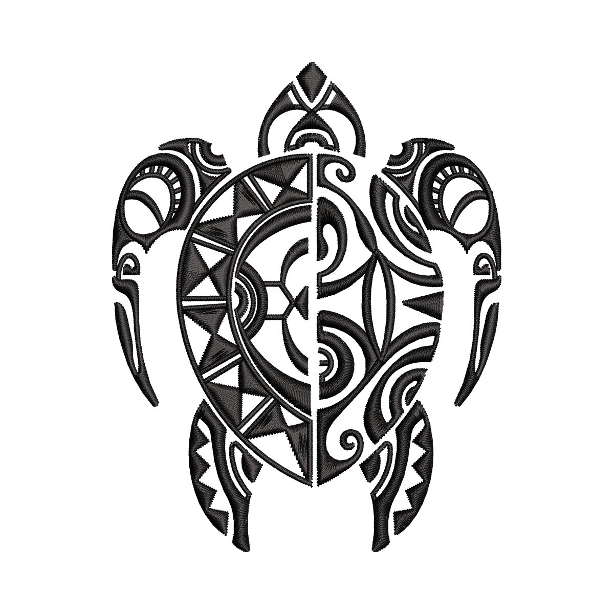 Polynesian Turtle Embroidery Design: Hawaiian Tribal Art (1-10 Inch ...
