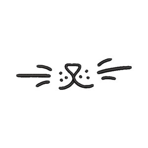 Gato com bigodes, rosto de gatinho, silhueta fofa, bordado, arte, design, máquina, padrão, patch - DOWNLOAD DIGITAL DO PRODUTO