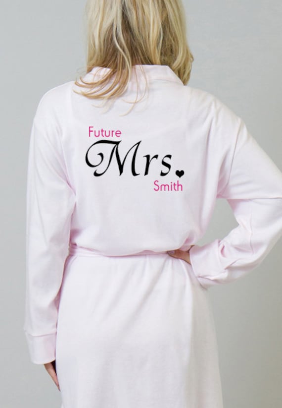 Items similar to Personalised Pink Dressing Gown. Bride Dressing Gown