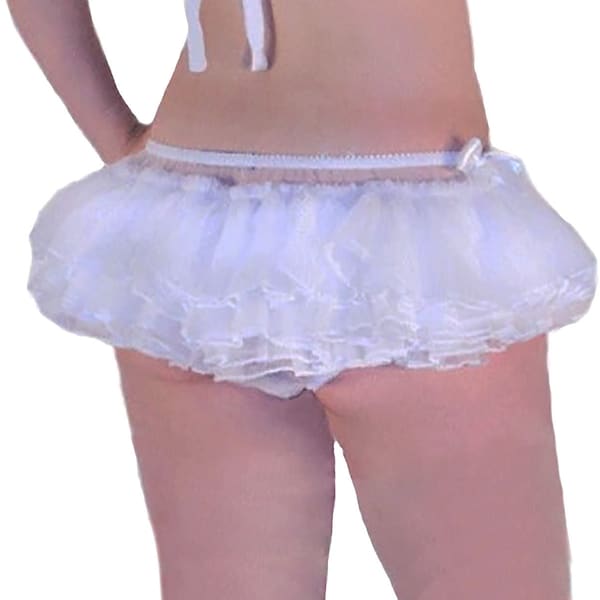 Ballerina Ruffle Panties , Adult Sissy frilly Rumba Knickers , Soft Sheer Can Can Frilly , Burlesque Costume Knickers , Layered Mesh Panties