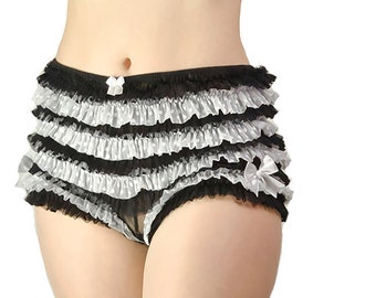 1 prise offerte , Culotte à froufrous de qualité , Lingerie burlesque Can Can , Shorts à volants , Culotte française, Shorts fantaisie superposés