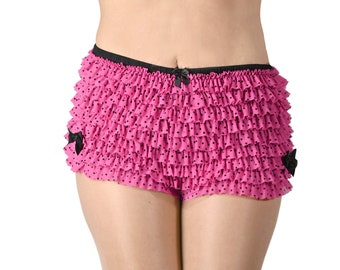 1 prise GRATUITE : culotte à pois rétro à froufrous, short Frothy Can Can pour femme, culotte rétro, culotte superposée à volants, culotte Sissy FUN