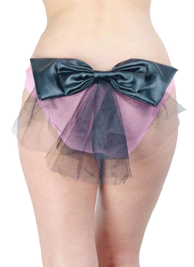 BUY 1 TAKE 1 FREE Sexy Bow Back Knickers, Back Bow Bridal Lingerie, Sexy Panties and Knickers with Bow for Women, Black Bow Knickers image 2