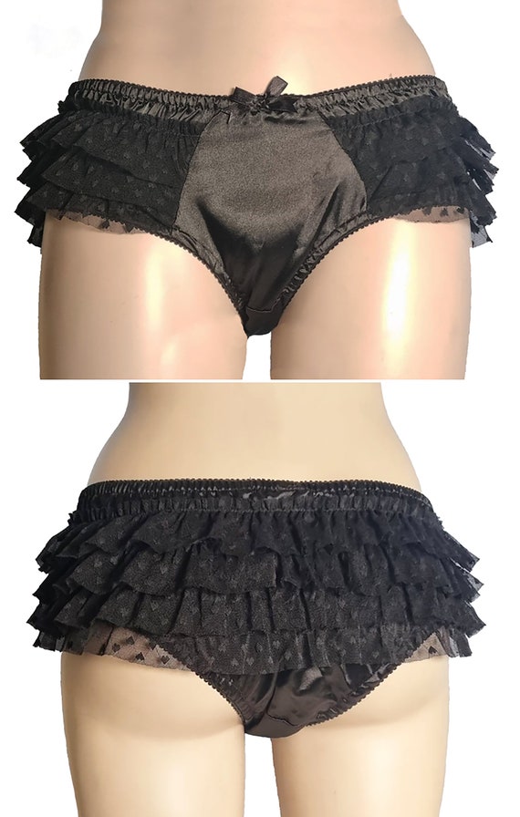 Mini Frilly Knickers With Bralette Frilly Set, Ruffled Frilly Knickers Set,  Hipsters Layered Underwear, Super Cute Playful Knicker Set 