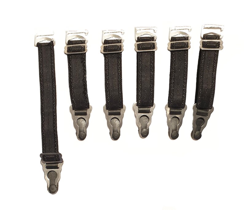 Adjustable Steel Straps Suspender with hook for garter belt stockings and lingerie Set of 4 or 6 Black Suspender Straps great quality .