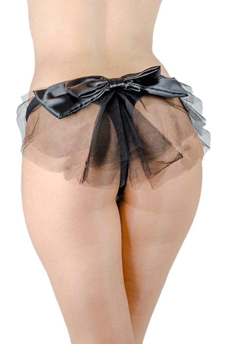 BUY 1 TAKE 1 FREE Sexy Bow Back Knickers, Back Bow Bridal Lingerie, Sexy Panties and Knickers with Bow for Women, Black Bow Knickers image 4