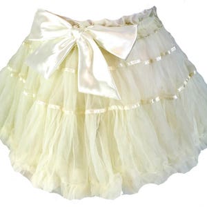 Girls Petticoat , Toddlers Costume skirt , Children's frothy Tutu skirt , Princess Skirt , Girls Costume , Kids Petticoat , Candy bows skirt All Cream