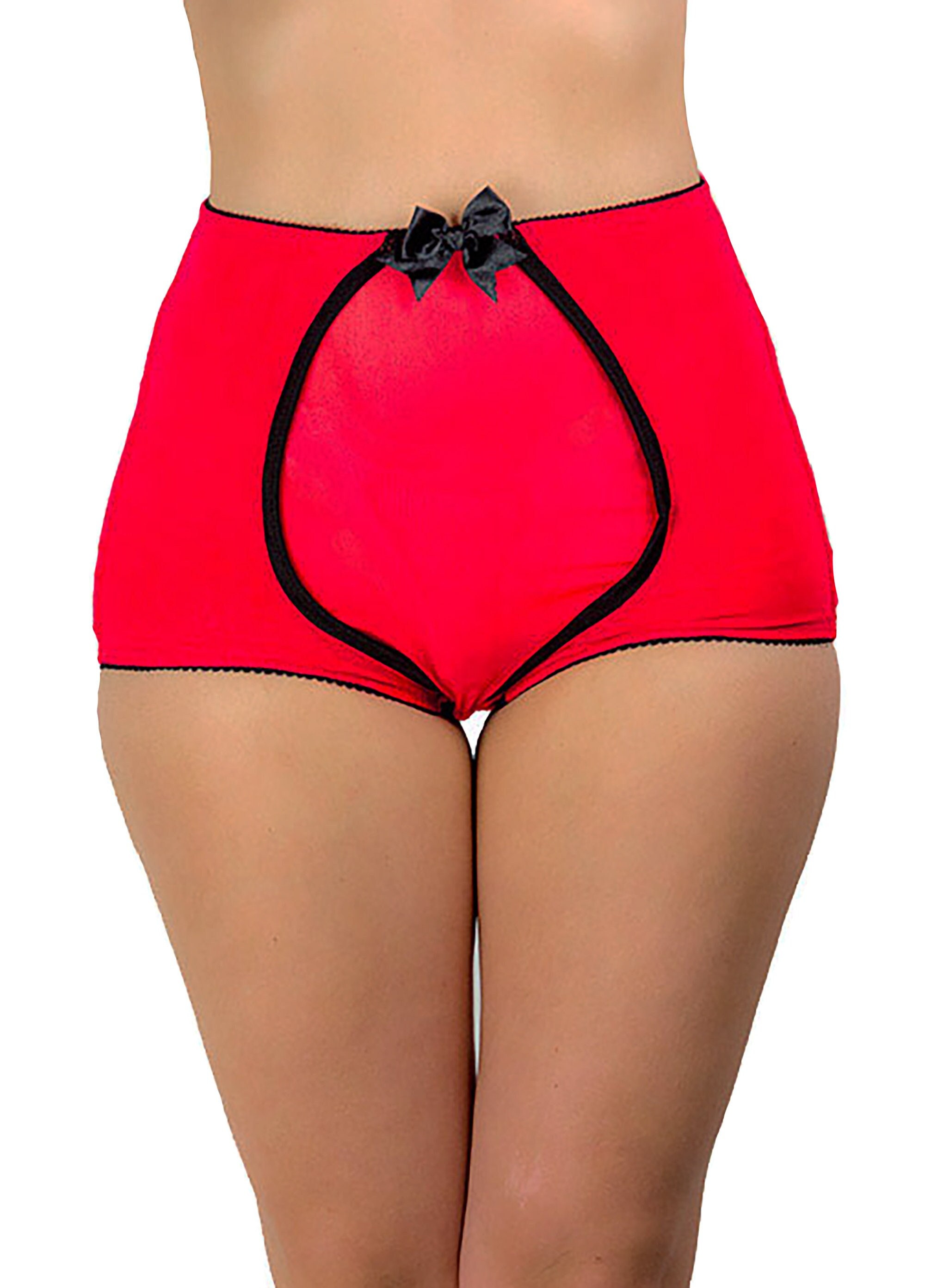Women's Red High Waisted Panties