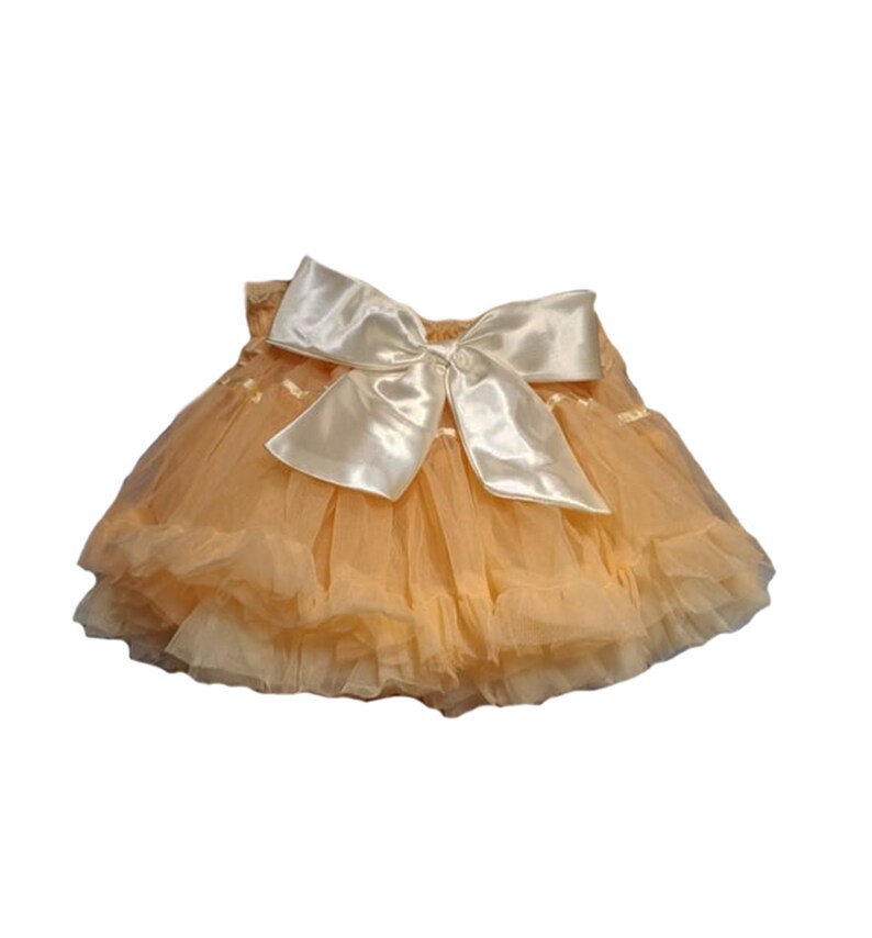 Girls Petticoat , Toddlers Costume skirt , Children's frothy Tutu skirt , Princess Skirt , Girls Costume , Kids Petticoat , Candy bows skirt Peach Cream