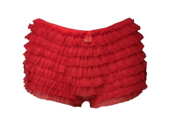 Achetez 1 prise 1 GRATUITE Culotte à froufrous super confortable fabriquée à partir de la maille transparente la plus douce, Culotte à froufrous rétro mignonne et sexy, Culotte à froufrous mignonne