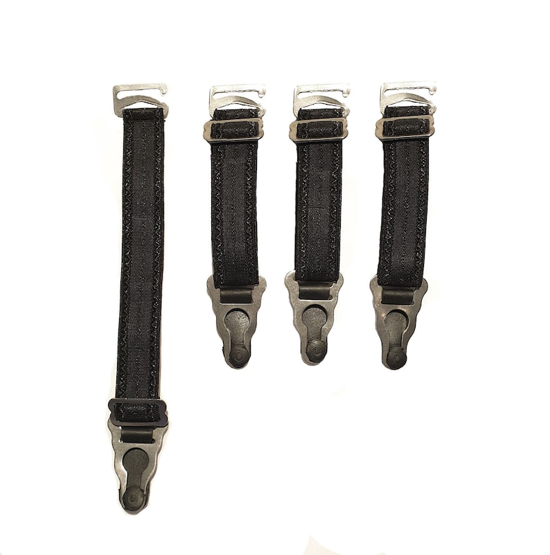 Adjustable Steel Straps Suspender with hook for garter belt stockings and lingerie Set of 4 or 6 Black Suspender Straps great quality .