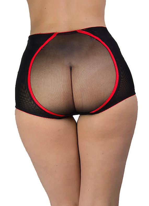 black high waisted knicker shorts