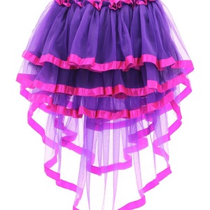 Long layered bustle skirt , Burlesque Steampunk Bustle skirt , Victorian Skirts , Retro bustle skirt , Layered Bustle Skirt Fancy Costume Purple Pink