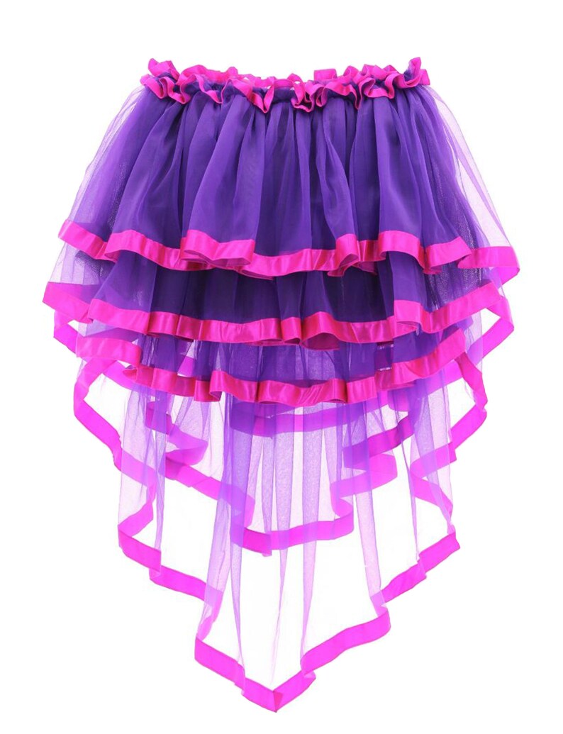 Long layered bustle skirt , Burlesque Steampunk Bustle skirt , Victorian Skirts , Retro bustle skirt , Layered Bustle Skirt Fancy Costume Purple Pink