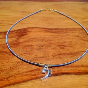 Recycled Bass Guitar String Choker - Bass Clef