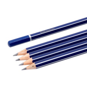 Pencil with name - Pelican blue hexagon - Set of 5