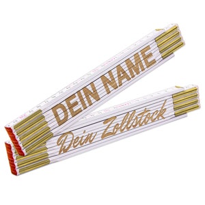 Folding rule with engraving / name - personalized 2 meter wooden folding rule - different fonts - one-sided or two-sided labeling