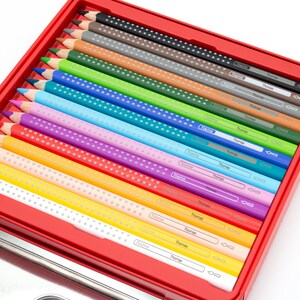 Buntstifte mit Namen Faber Castell Jumbo mit Grip Wunschname Box Buntstifte mit Gravur Geschenk zur Einschulung Bild 2