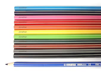 Buntstifte mit Namen - Stabilo Greencolors Color Sechskant - 18 / 24 Stück - Buntstifte mit Gravur - Geschenk zur Einschulung