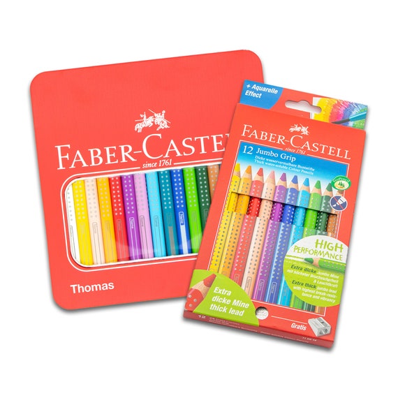 Colored Pencils With Name Faber Castell JUMBO With Grip 8 / - Etsy
