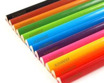 Personalized colored pencils with names - Herlitz - triangular - 24 pieces