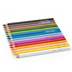 Buntstifte mit Namen Faber Castell Jumbo mit Grip Wunschname Box Buntstifte mit Gravur Geschenk zur Einschulung Bild 3