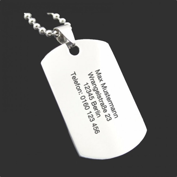 Military Dog Tag Necklace - Stainless Steel - Laser Engraved
