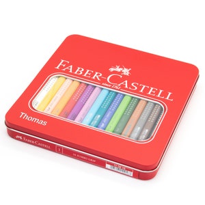 Buntstifte mit Namen Faber Castell Jumbo mit Grip Wunschname Box Buntstifte mit Gravur Geschenk zur Einschulung Bild 1