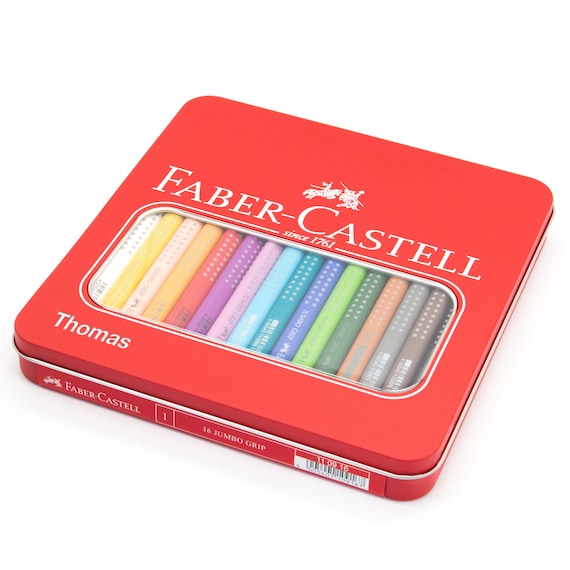 Colored Pencils With Name Faber Castell Jumbo With Grip Desired Name Box  Colored Pencils With Engraving Gift for Training 
