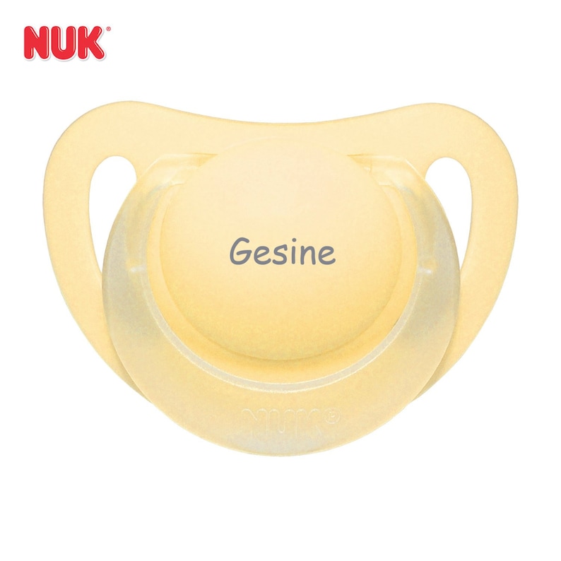 Pacifier engraved with Name-Nuk Starlight yellow image 1