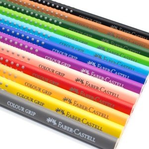 Colored pencils with names - Faber Castell with grip - 12 pieces - colored pencils with engraving - gift for school enrollment