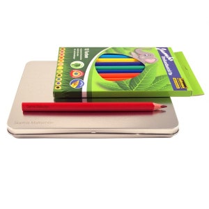 Jumbo-Buntstifte mit Namen graviert + Metallbox