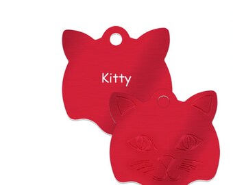 Animaux marque gravé - chat rouge - lot de 2