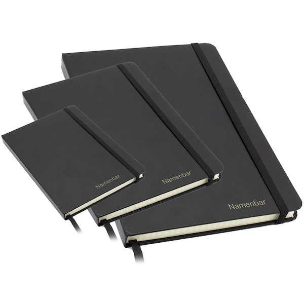 Personalized notebook [A4 / A5 / A6 / A7] - squared, lined or blank - black