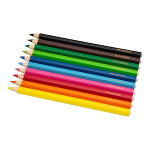 Matite colorate con nome - Herlitz Hexagonal Jumbo - 10 pezzi - Matite colorate con incisione - Regalo per l'inizio della scuola