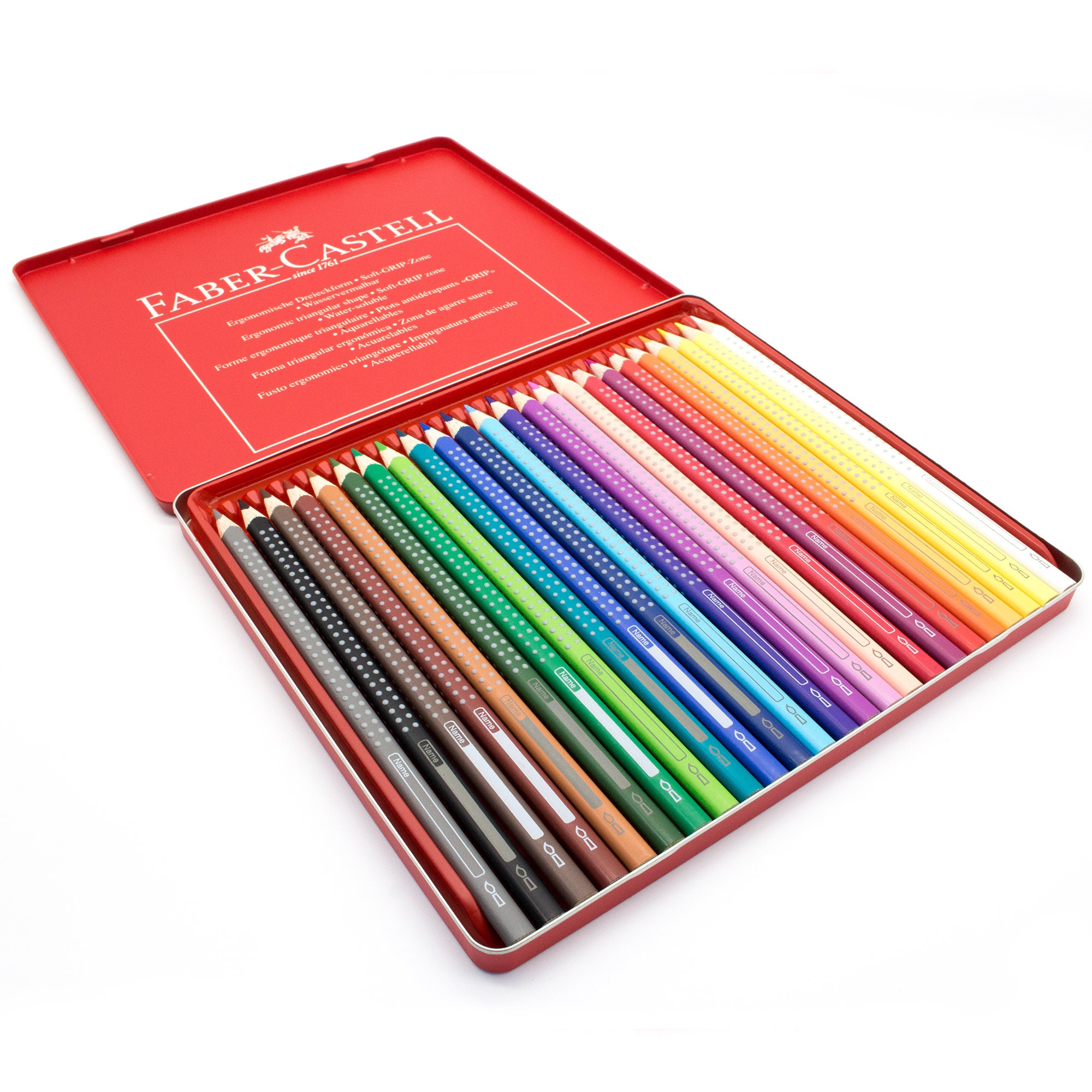Colored Pencils With Name - Faber Castell With Grip - 24