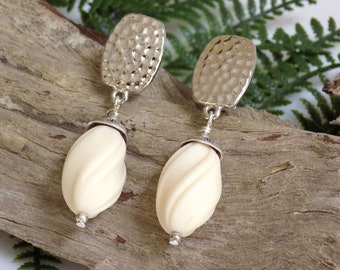 Labradorite Gemstone Jewelry Artisan Made Gift for Her Bar Dangle Clip on Earrings 2.75 Inch