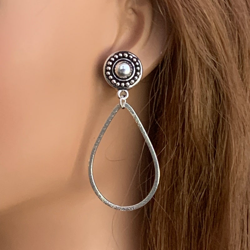 Handmade Pewter Earrings - 008-4008 main image 1