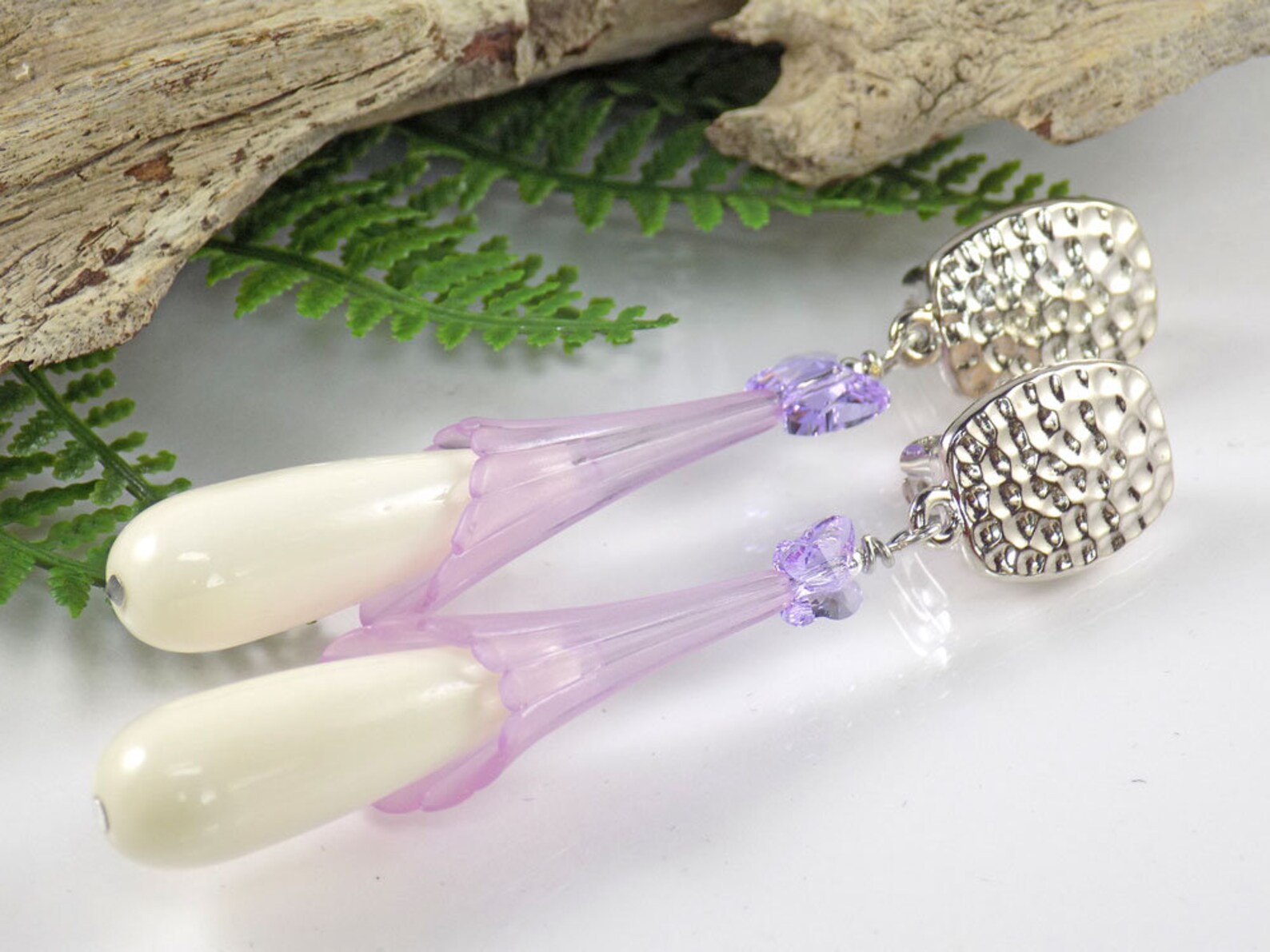 Purple Clip on Earrings for Women with Unpierced Ears Long Etsy