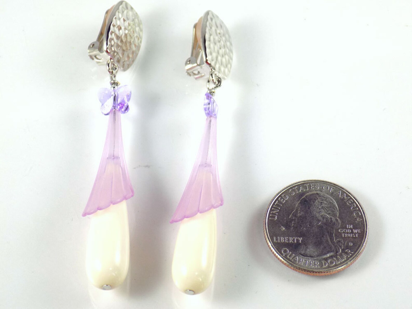 Purple Clip on Earrings for Women with Unpierced Ears Long Etsy