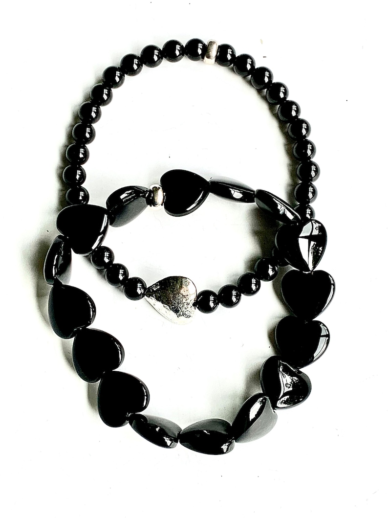 Genuine Black Onyx Bracelet for Women Stretchy Gemstone Etsy