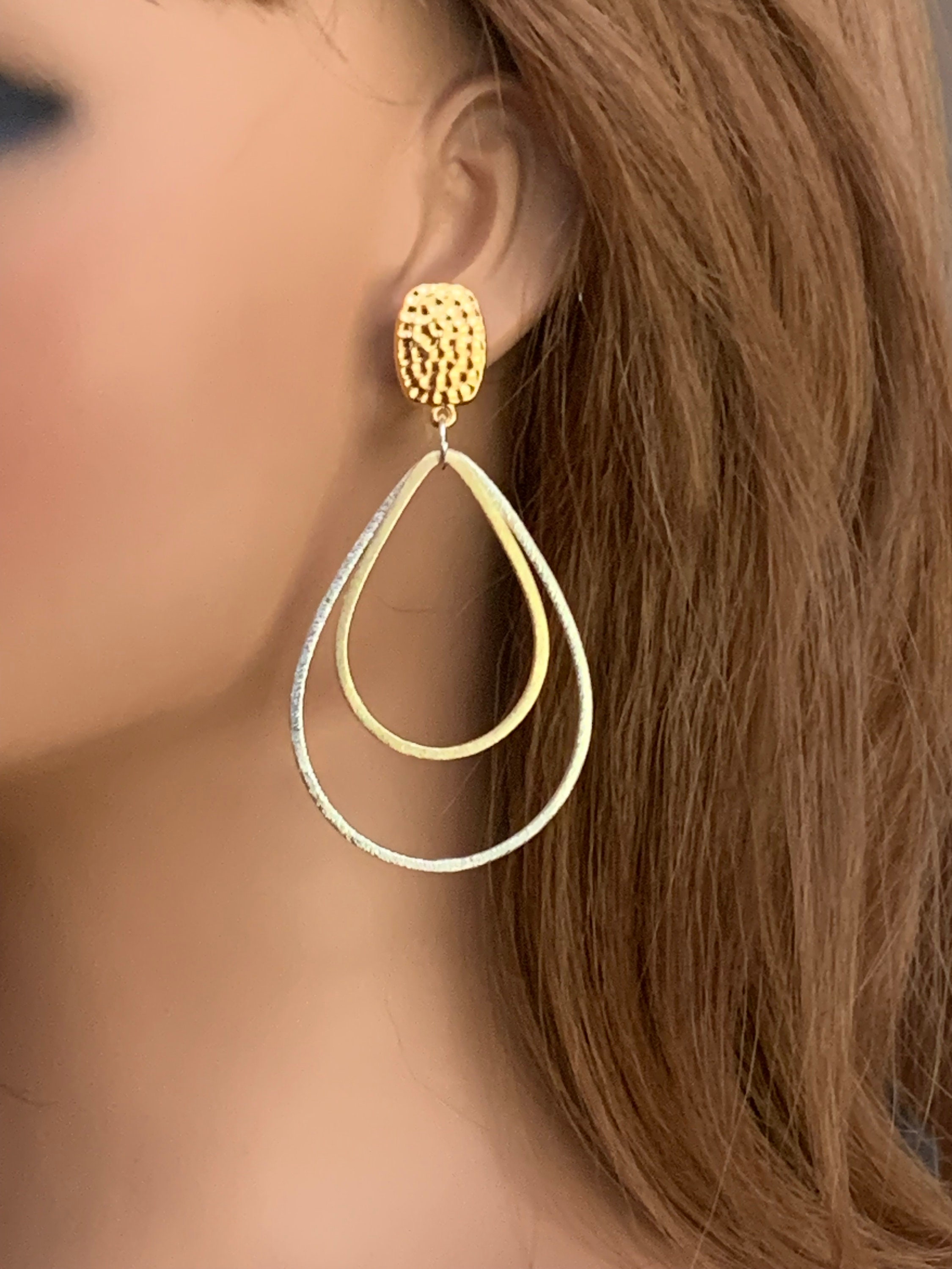 Vaubel Designs | Teardrop Double Hoop Clip Earrings