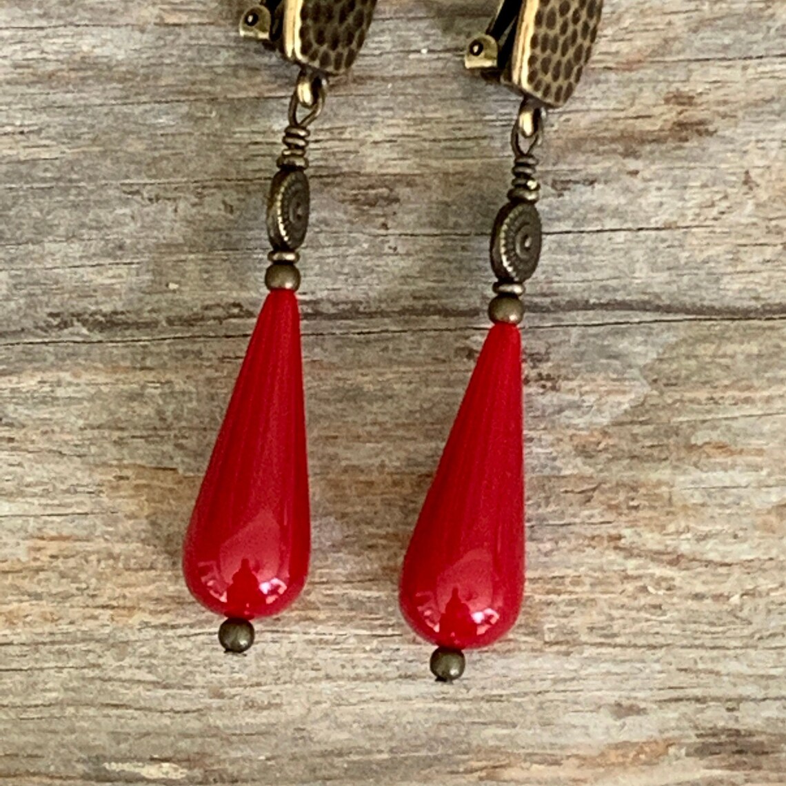 Teardrop Red Clip Earrings Non Pierced Ruby Red Earrings Etsy Teardrop Red Clip Earrings Non Pierced Ruby Red Earrings Etsy