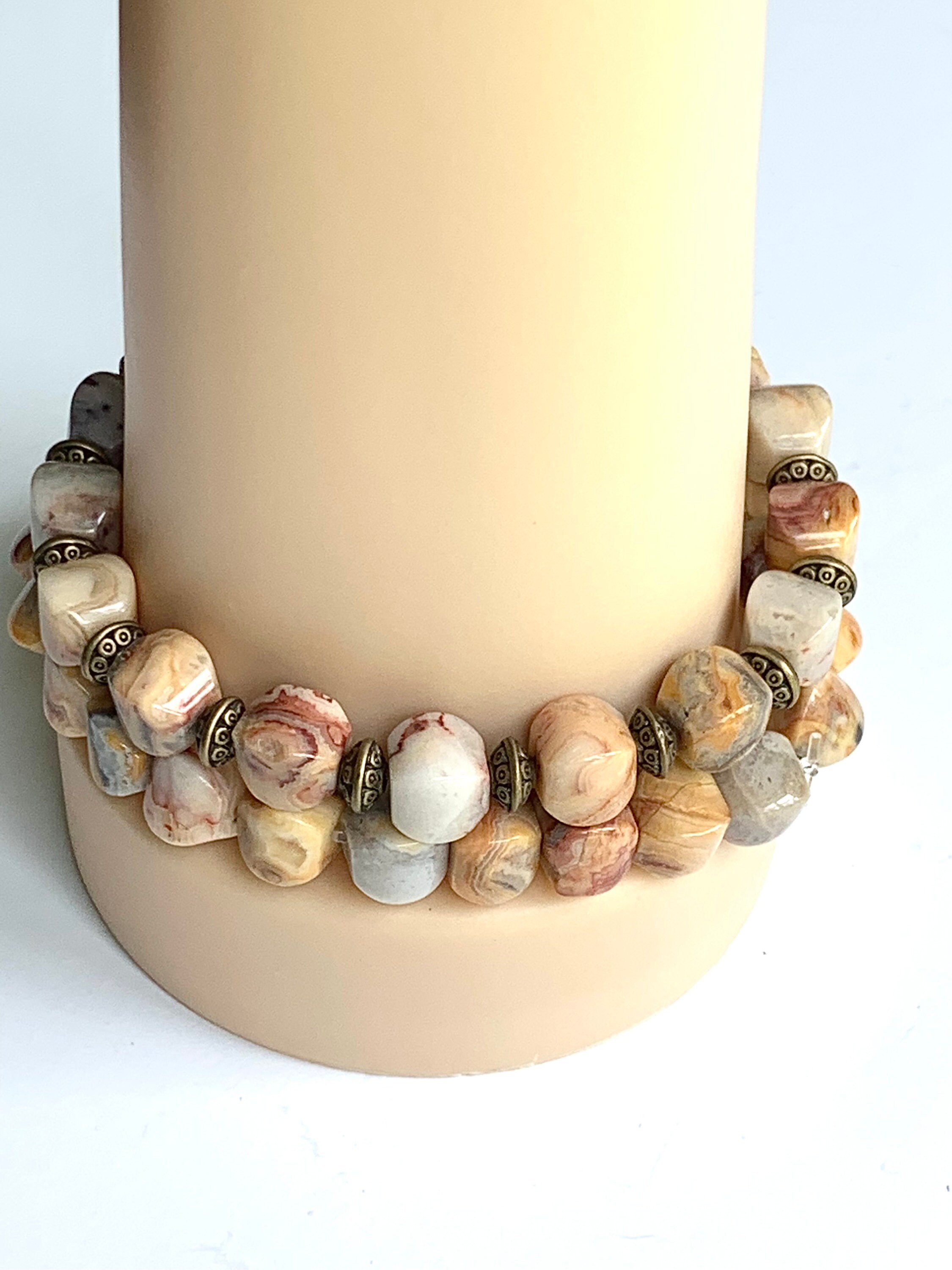 Jasper Stone Bracelet for Women Stretchy Gemstone Bracelet Etsy